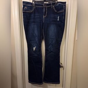 Royalty For Me: Dark Blue Boot Cut Jeans.  Size 20W